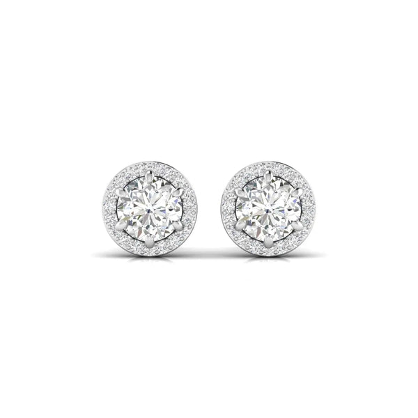 1.5 Carat Each Round Diamonds Halo Studs