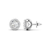1.5 Carat Each Round Diamonds Halo Studs