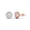 1.5 Carat Each Round Diamonds Halo Studs