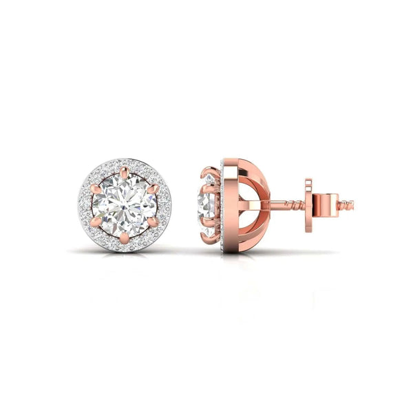 1.5 Carat Each Round Diamonds Halo Studs