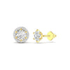 1.5 Carat Each Round Diamonds Halo Studs