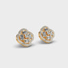 Flower with Four Petals Halo Diamond Earrings