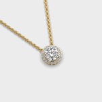 Bright Round Padma Cut Diamond Circle Pendant With Chain