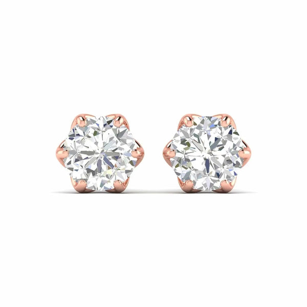 2 Carat Each Camellia Diamond Studs