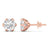 2 Carat Each Camellia Diamond Studs