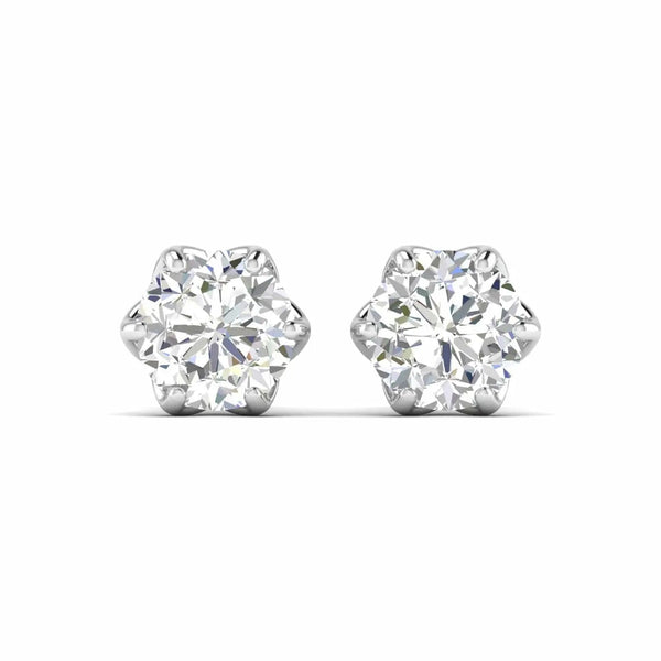 2 Carat Each Camellia Diamond Studs