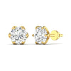 2 Carat Each Camellia Diamond Studs