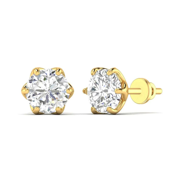 2 Carat Each Camellia Diamond Studs