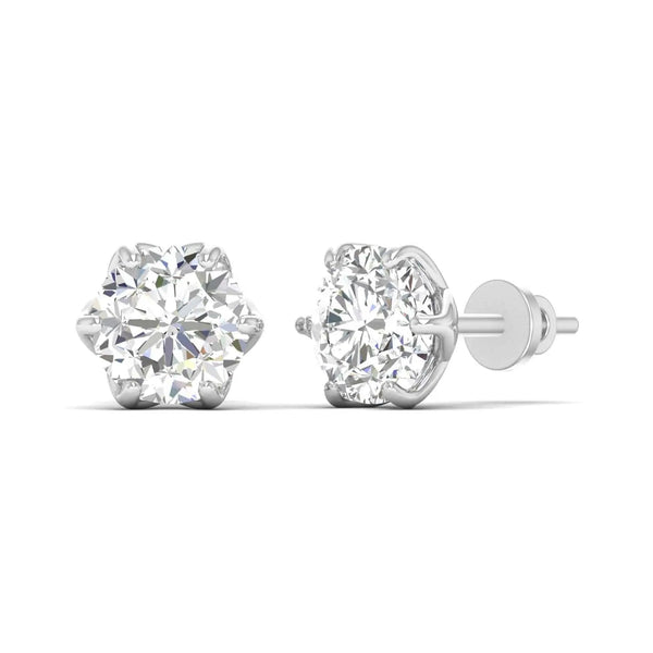 2 Carat Each Camellia Diamond Studs