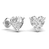 2 Carat Each Heart Shape Solitaire DiamondEarring