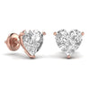2 Carat Each Heart Shape Solitaire DiamondEarring