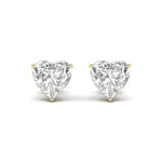 2 Carat Each Heart Shape Solitaire Diamond Earrings