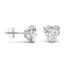 2 Carat Each Heart Shape Solitaire Diamond Earrings