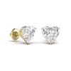 2 Carat Each Heart Shape Solitaire Diamond Earrings