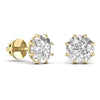 2 Carat Each Round Diamond Earrings