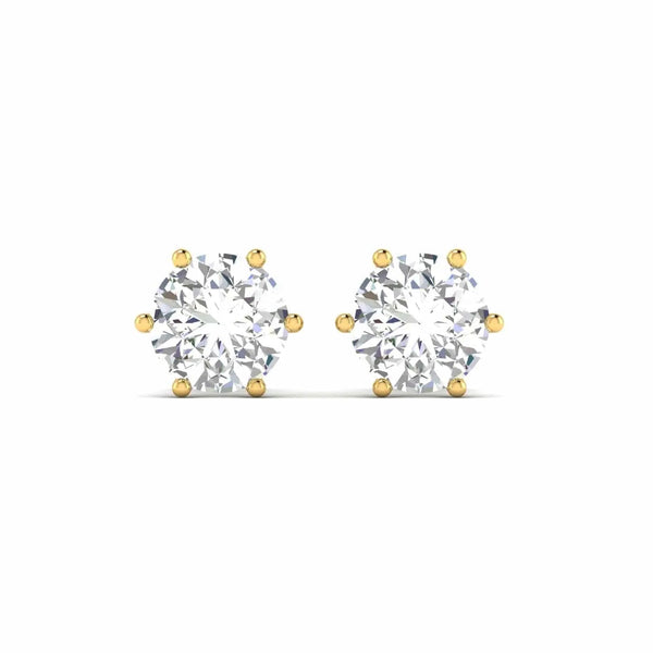 2 Carat Each Round Diamonds Studs