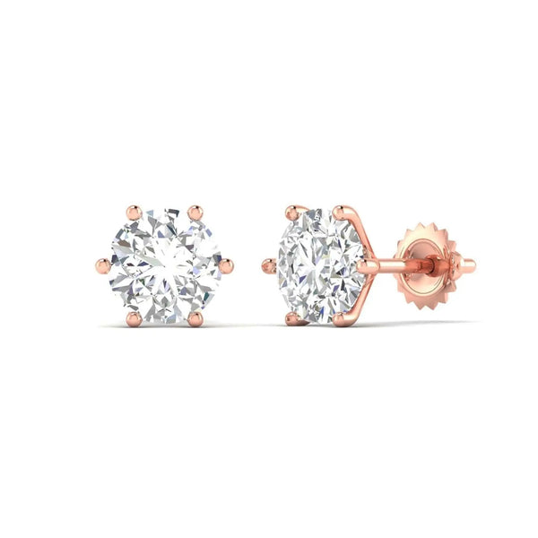 2 Carat Each Round Diamonds Studs
