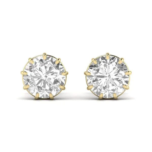2 Carat Each Round Solitaire DiamondEarring