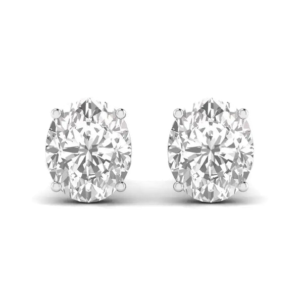 2 Carat Each Solitaire Diamond Studs