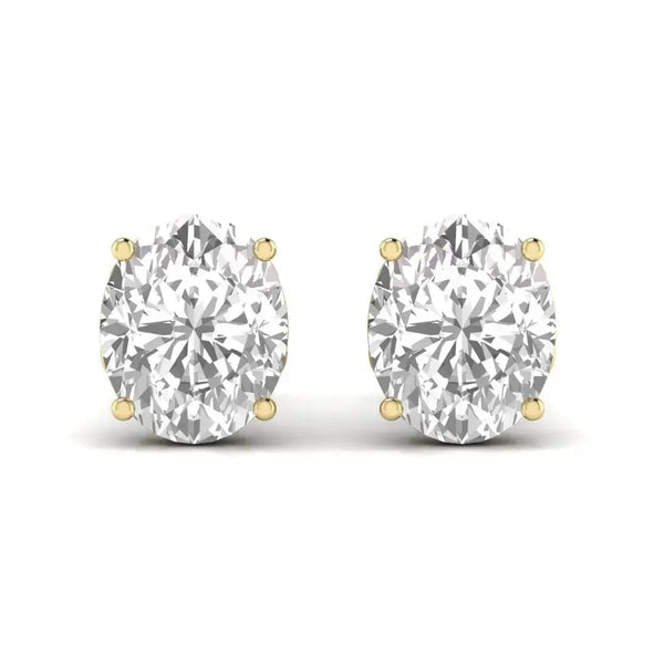 2 Carat Each Solitaire Diamond Studs