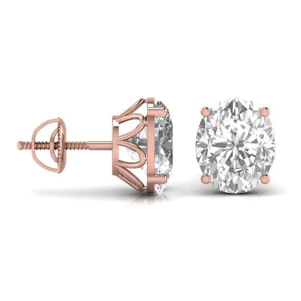 2 Carat Each Solitaire Diamond Studs