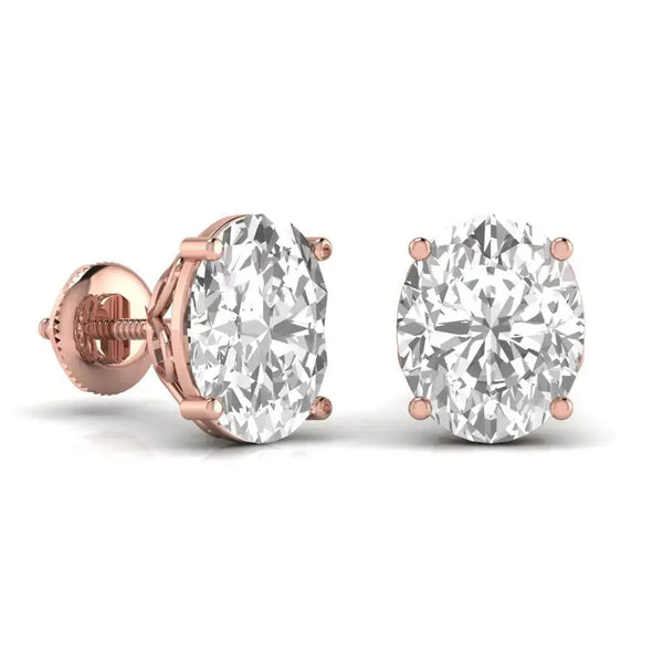 2 Carat Each Solitaire Diamond Studs