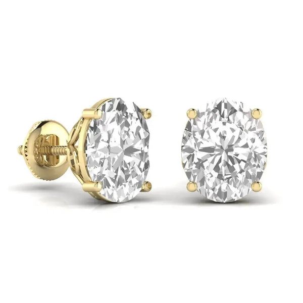 2 Carat Each Solitaire Diamond Studs