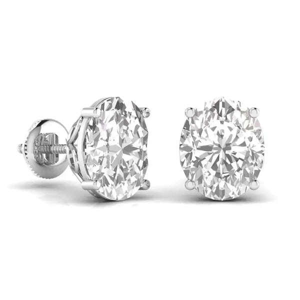 2 Carat Each Solitaire Diamond Studs