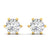 2 Carat Each Solitaire Diamond Studs