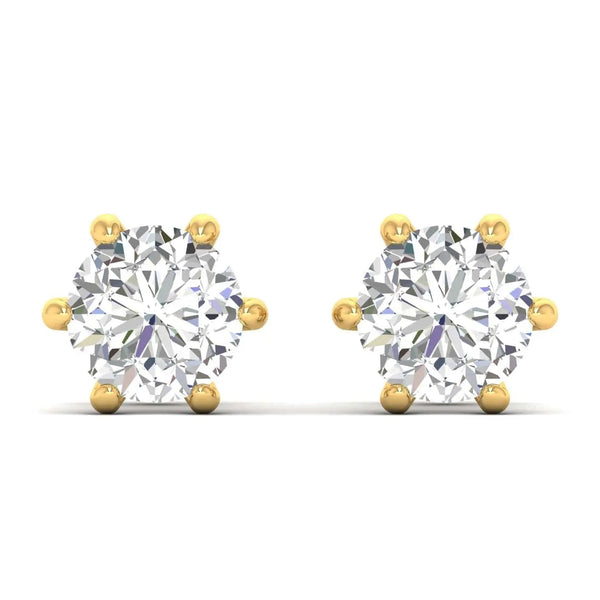 2 Carat Each Solitaire Diamond Studs