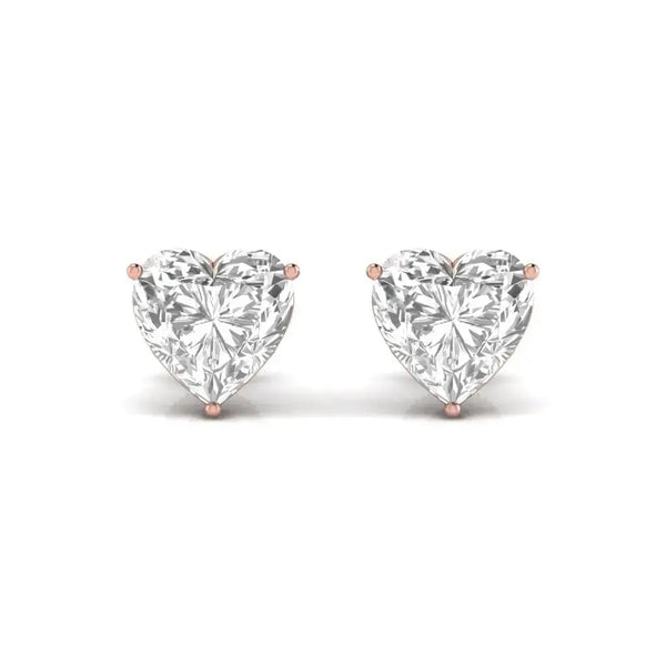 2 Carat Heart Shape Solitaire DiamondMartini Studs