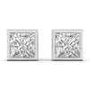 2 Carat Princess Shape Solitaire Diamond Earrings