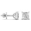 2 CaratsPrincess Shape Solitaire Diamond Basket Earrings