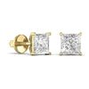 2 CaratsPrincess Shape Solitaire Diamond Basket Earrings