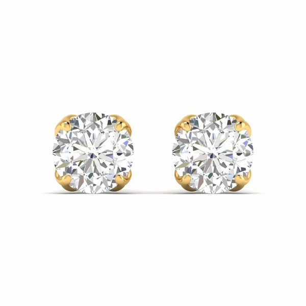 1 Carat Each Round Diamond Earrings