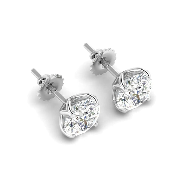 1 Carat Each Round Diamond Earrings