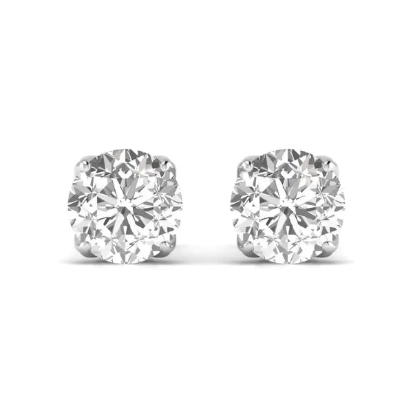 2.5 Carat Each Double ProngRound Shape Studs