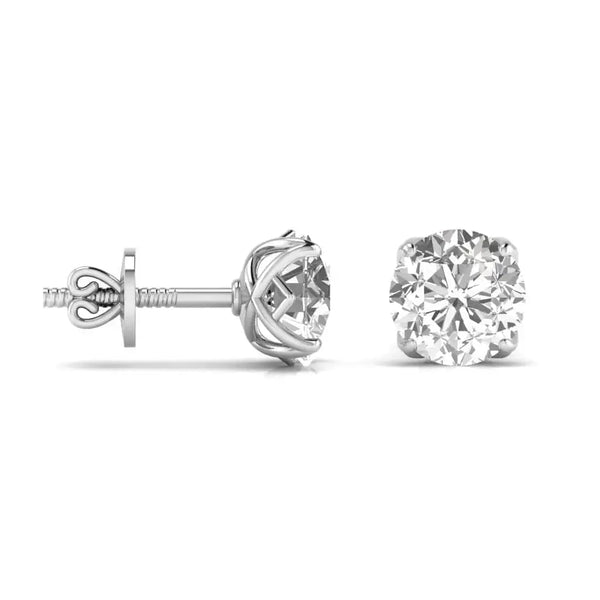 2.5 Carat Each Double ProngRound Shape Studs