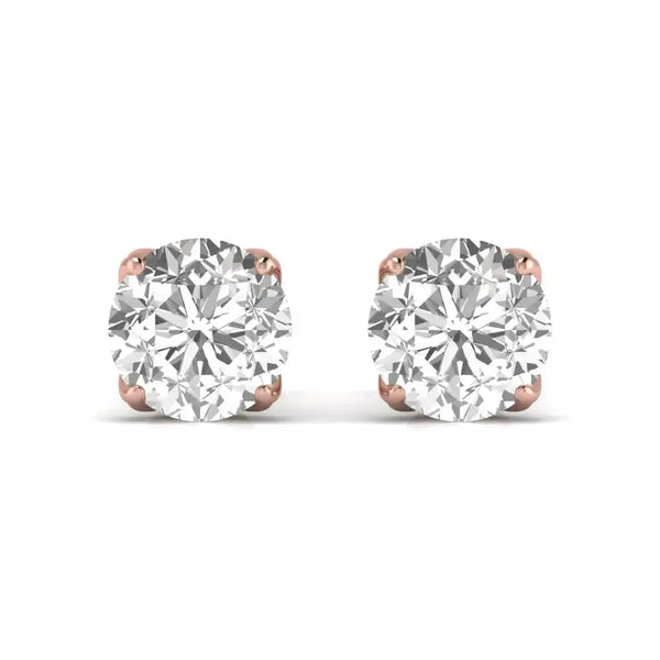 2.5 Carat Each Double ProngRound Shape Studs