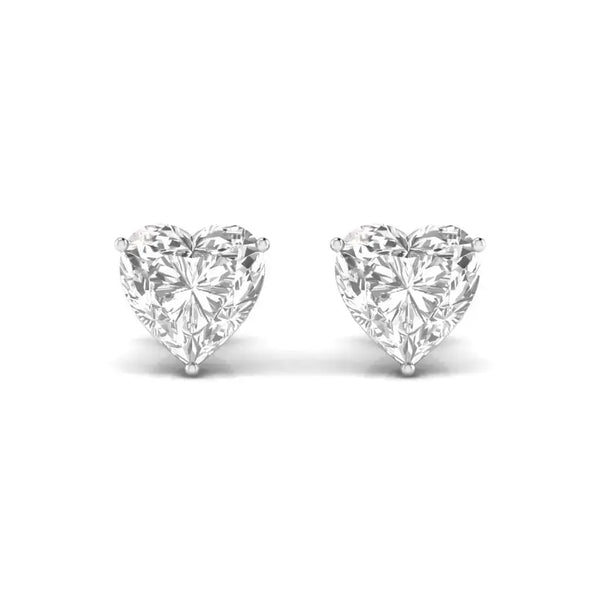 2.5 Carat Each Heart Shape Diamond Earrings