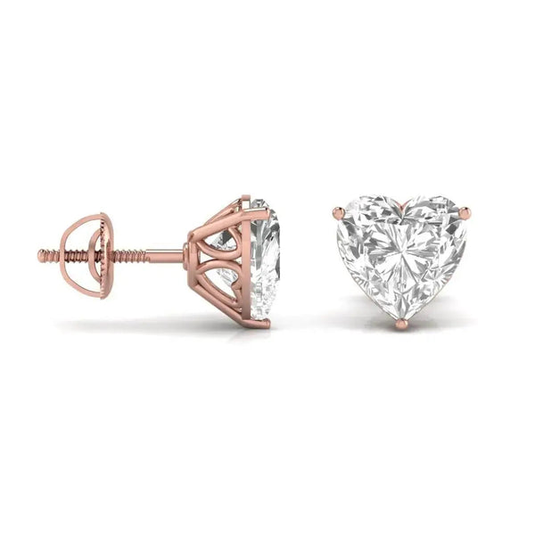 2.5 Carat Each Heart Shape Diamond Earrings