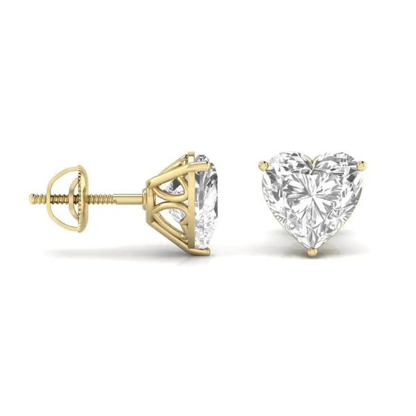 2.5 Carat Each Heart Shape Diamond Earrings
