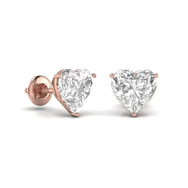2.5 Carat Each Heart Shape Diamond Earrings