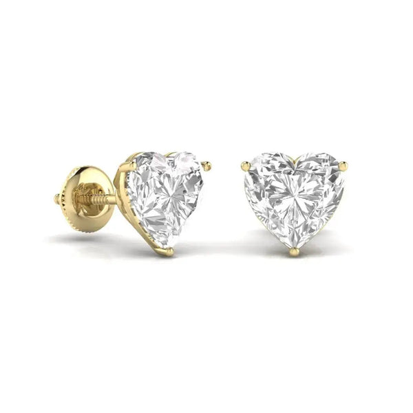 2.5 Carat Each Heart Shape Diamond Earrings