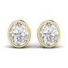 2.5 Carat Each Oval Solitaire Earrings