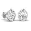 2.5 Carat Each Oval Solitaire Earrings