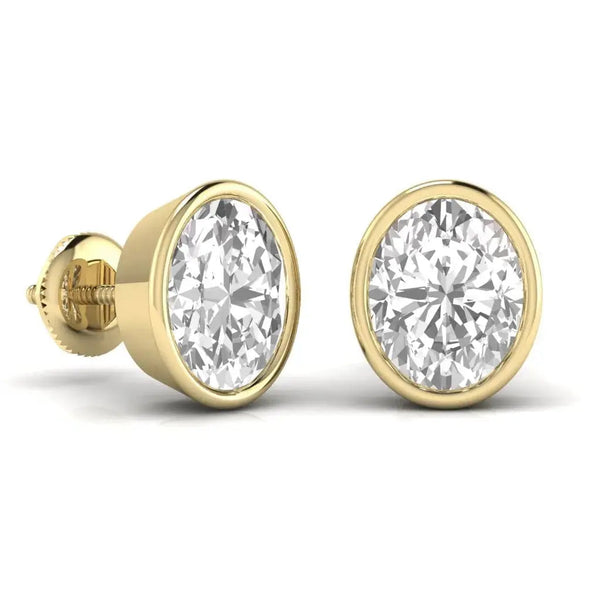 2.5 Carat Each Oval Solitaire Earrings
