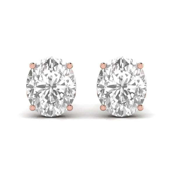 2.5 Carat Oval Shape Solitaire Studs