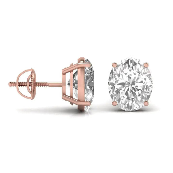 2.5 Carat Oval Shape Solitaire Studs