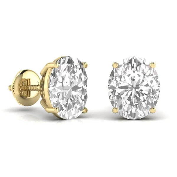 2.5 Carat Oval Shape Solitaire Studs